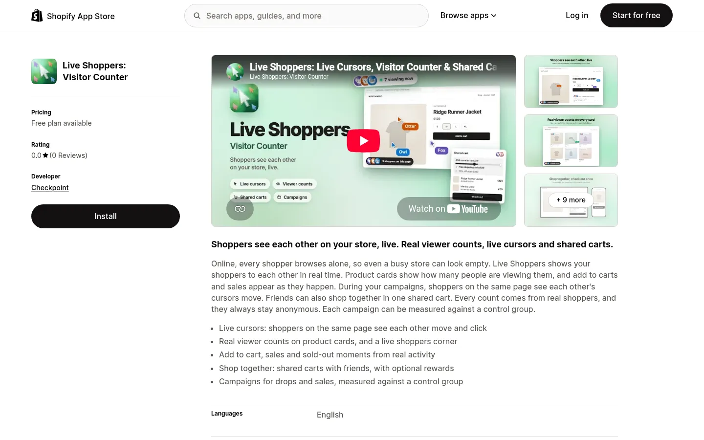 Live Shoppers: Visitor Counter website preview